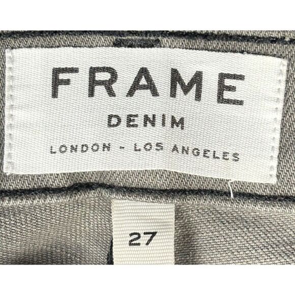 Frame Thatcher Le Skinny de Jeanne Size 27 Zipper Trimmed Gray Wash Jeans Ankle - Picture 6 of 12
